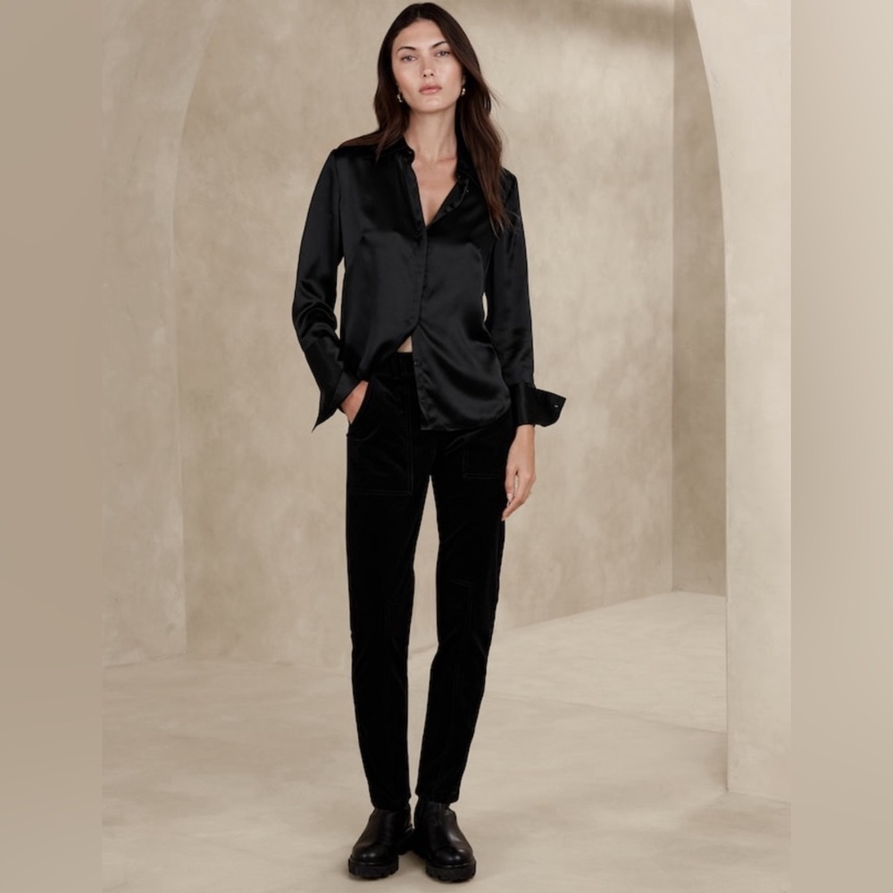 Banana Republic Black Corduroy Ankle Pants